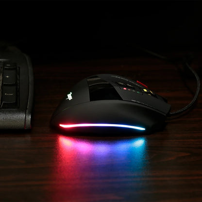 ZELOTES C-13 RGB Gaming Mouse with Side Buttons Macro Programming 10000DPI Adjustable 13 Key Wired USB Backlit Mouse for Desktop