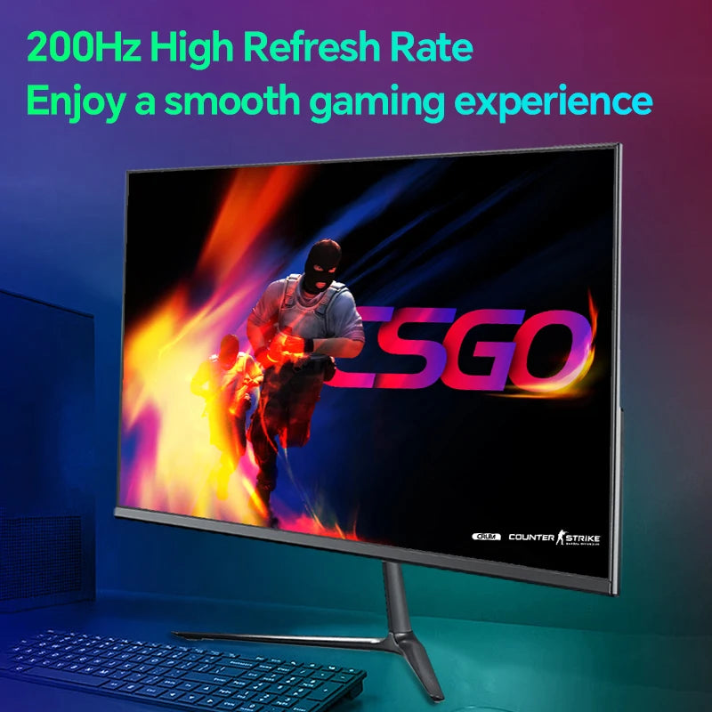 2025 Anmite 24 Inch PC Gaming Monitor 200Hz IPS LCD Display 1920×1080P FHD Desktop Ultra-thin Gaming Computer Screen100Hz HDMI