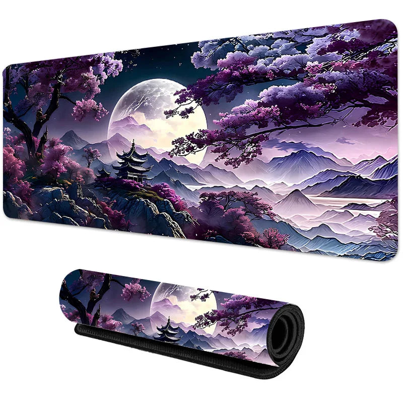 Sakura Scenery Mouse Pad Large Anti-Slip Rubber Gaming MousePad Durable Desk Pad Thick Seam Edge Suitable for Office and Gaming