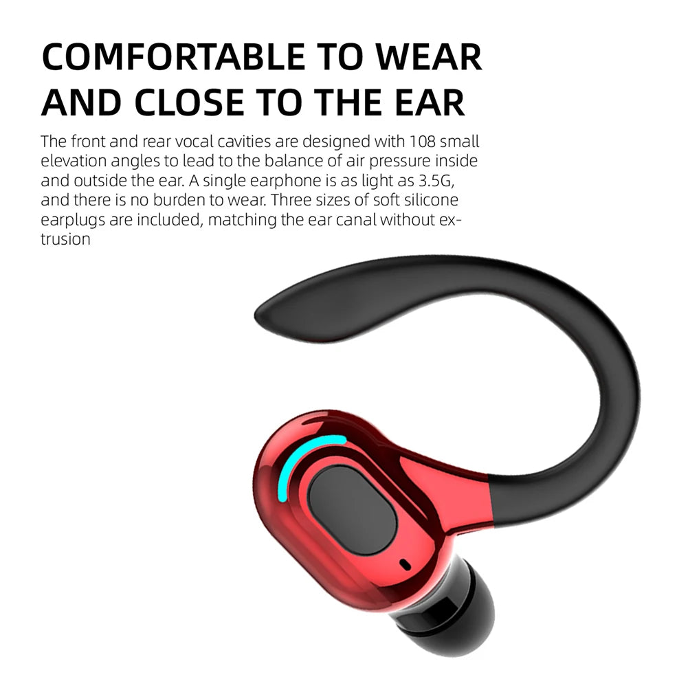 M-F8 Waterproof Hanging Single Ear Earbuds Bluetooth-compatible 5.2 Noise Cancelling Sports Wireless Business Headphones Headset