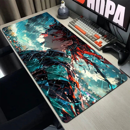 Japanese Demon Slayer: Kimetsu No Yaiba Tanjiro Mouse Mat Gaming Accessories Anime Mousepad Company Mausepad Gamer Office Desks