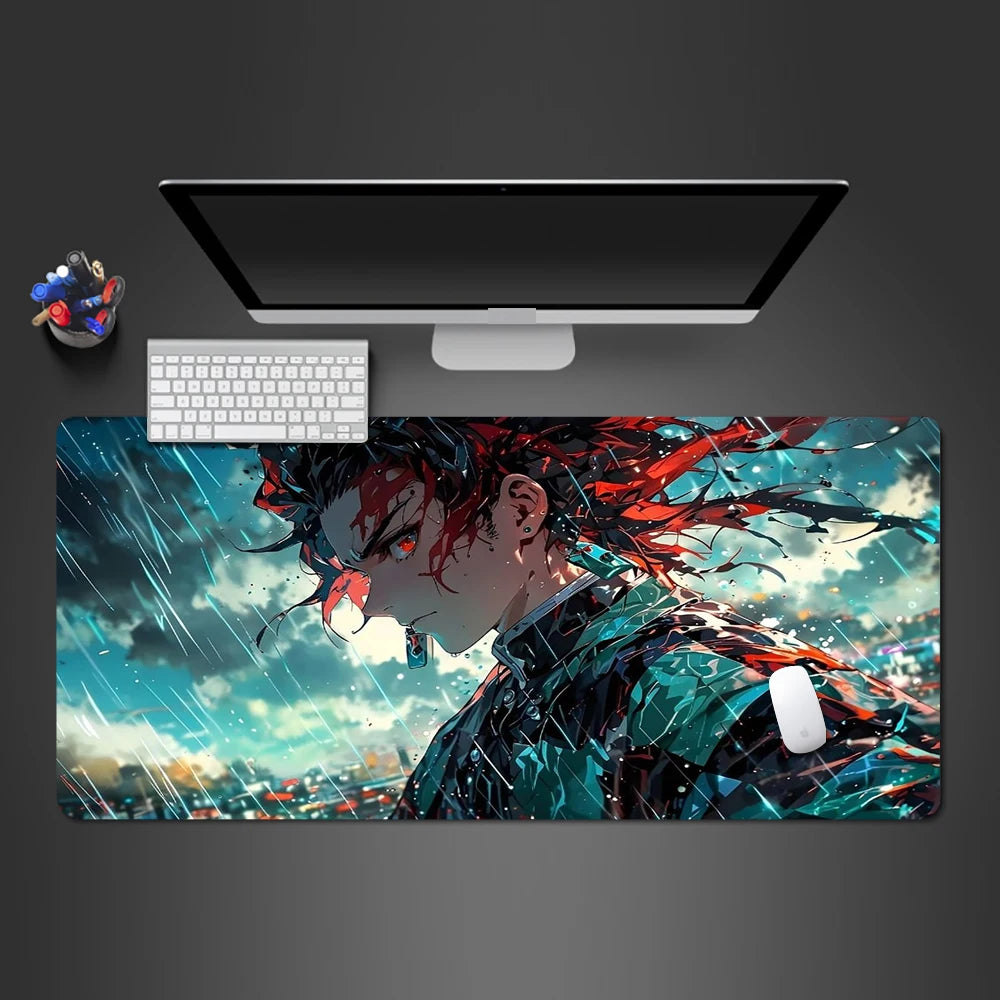 Japanese Demon Slayer: Kimetsu No Yaiba Tanjiro Mouse Mat Gaming Accessories Anime Mousepad Company Mausepad Gamer Office Desks