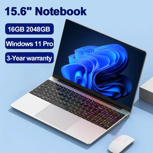 NEW 15.6" Ultra Slim Laptop 16GB RAM 2TB SSD Intel N3700 Notebook Gamer 1920*1080 Display Office Study Computer PC Windows11 Pro