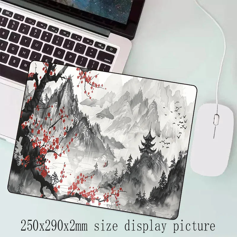 Sakura Scenery Mouse Pad Large Anti-Slip Rubber Gaming MousePad Durable Desk Pad Thick Seam Edge Suitable for Office and Gaming