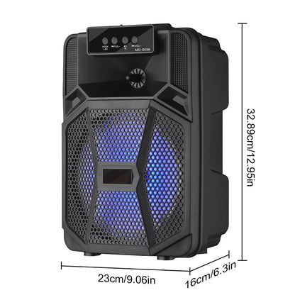 8'' Portable Bluetooth Speaker Sub Woofer Heavy Bass Sound System Party Karaoke Dj Led Light Loud Rechargeable Speaker