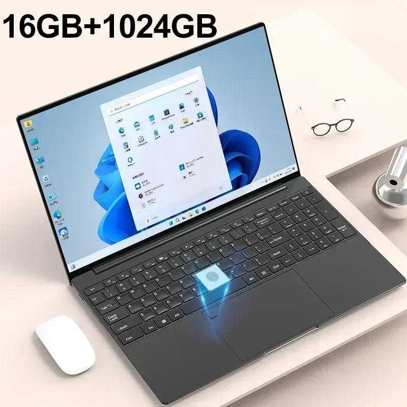 15.6" Portable Laptop Windows 11 32GB Ram DDR4 2TB SSD  Notebook Pc Gamer Intel N5095 Office Computer with Backlit Fingerprint