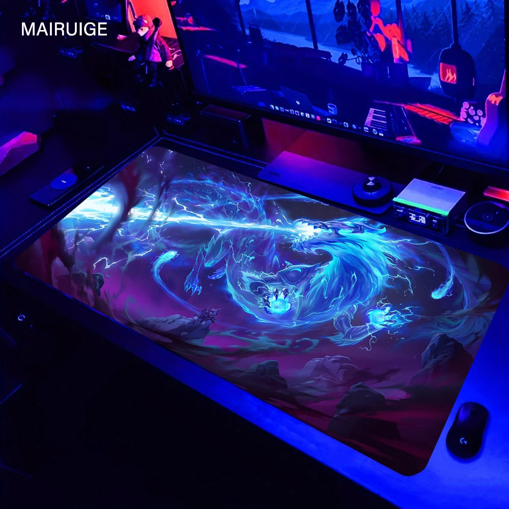 Blue Dragon Mouse Pad Speed Mouse Mat Games Computers Desk Accessories Office Rug Pc Gamer Desktops Gaming Setup Table Cushion