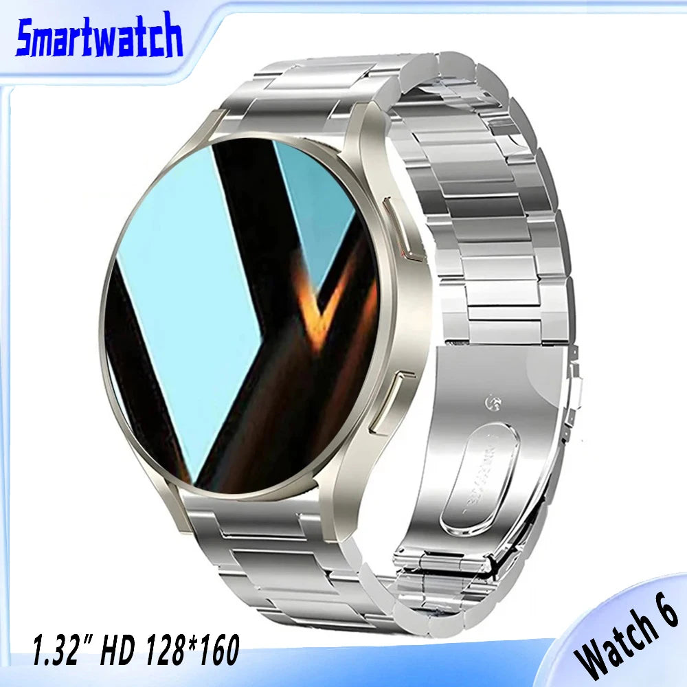 Watch 6 Business Smartwatch Men 1.32 Inch 128*160 Bluetooth Call Health Monitoring Alarm Clock Fashion Watch Women Multifunction