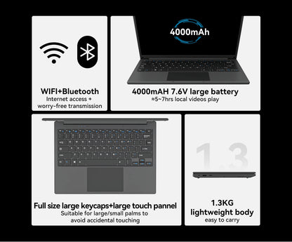 Adreamer LeoBook13 Laptop 8GB RAM 1TB SSD Notebook 13.3-inch 2560X1600 Resolution Computer Intel Celeron N4020 Ship From US