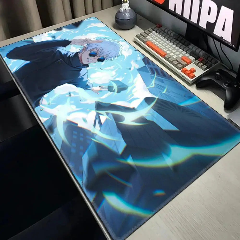 Anime Jujutsu Kaisen Mouse Pad XXL Gaming Accessories Office Gamer Keyboard Desk Mat Non-Slip Laptop Satoru Gojo Mousepad