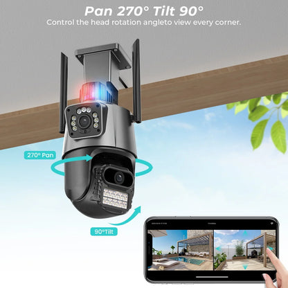 BESDER 8MP PTZ WiFi Camera with Dual Screen Color Night Vision Outdoor 4MP Security IP Camera CCTV Surveillance Camera ICSEE App